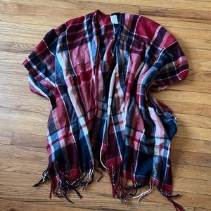 Plaid Sweater Poncho